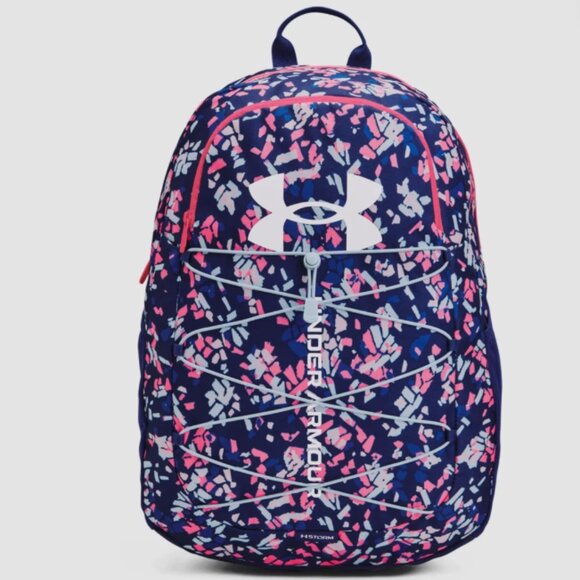 NWT Under Armour Unisex Adult Hustle Sport Backpack, (456) Bauhaus Blue/Pink - Picture 4 of 4